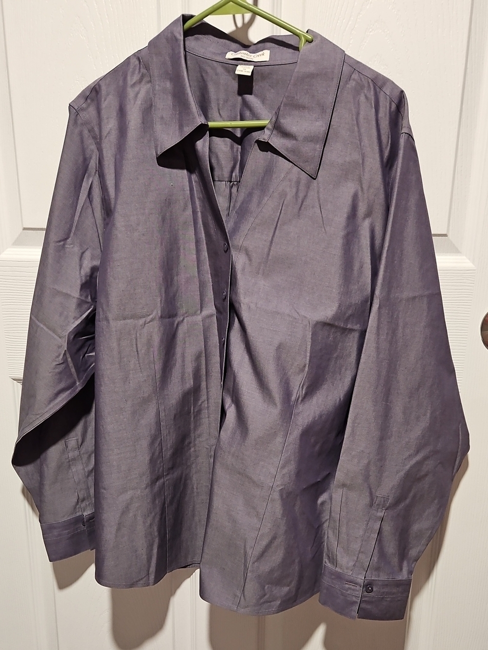 Coldwater Creek Women's No-Iron Button Shirt in Lavender Gray